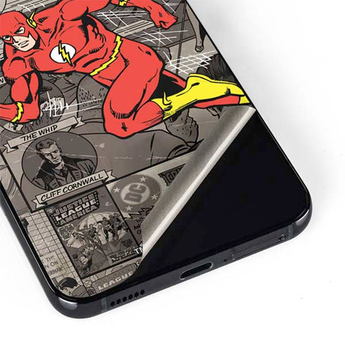 DC Comics The Flash Vintage Action pose pattern Galaxy S22 Skin